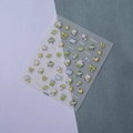 Detail of 5D embossed nail stickers featuring cute rabbit and flower motifs TS-082 - Fresh Rabbit Flower Style (TS-082)
