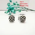 Macro shot of 4.5mm hole antique silver woven bead for DIY bracelet jewelry making - Style 9 (Woven Texture)