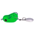Green frog lure with black patterns, red eyes, metal hooks and a spinning blade - New Green (2.5cm-2.9g)
