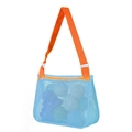 Single Shoulder Mesh Bag Blue with Orange Strap 20*25*8cm