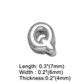 Ciondolo lettera Q in argento lucido, dimensioni 7mm x 6mm x 4mm per gioielli fai da te - Lettera Q