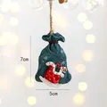 Addobbo natalizio in resina con testo Be Joyful e decorazione a forma di slitta - Stile D (Sacco Regalo Slitta)