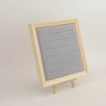 Wooden ring display stand with gray velvet slots and mini easel support for jewelry - 30 Slots Ring Display/21.5*21.5cm/With Stand / Grey Velvet