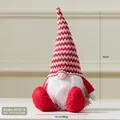 Christmas gnome doll with red wavy knitted hat and long white beard for holiday decor - Wave Pattern Red Hat (A410-10)