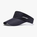 Black breathable mesh sun visor hat with Sport lettering for outdoor activities - Adjustable / Navy Blue