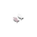 Pink enamel and silver stainless steel small fish charms for DIY jewelry making - 7*14mm Steel Fish - Pinkish Purple