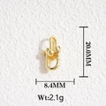 Polished golden U-shape jewelry clasp with detailed 20mm height and 2.1g weight specs - Gold Industrial U-shape Clasp