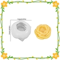 Peony flower silicone mold with yellow floral resin candle result and size info - Flower Style 09 (Layered Petals)