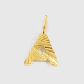 Gouden roestvrijstalen letter A hanger met unieke zonnestraal textuur afwerking - Letter A / Goud
