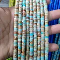 3x6mm natural imperial stone spacers with turquoise and brown mineral veins for DIY jewelry - Natural Imperial Jasper 4