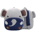 Plush kids backpack with cute grey and blue elephant cartoon design for toddlers - Elephant