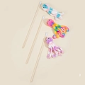 Three-pack colorful octopus cat teaser wand toys with soft plush and natural wooden rods - Colorful Octopus Cat Wand