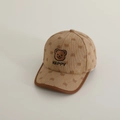 Detail of corduroy baseball cap with bear embroidery and textured diamond pattern - 52-54cm (3-8 Years) / Khaki