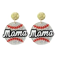 Mama Baseball Acryl Ohrringe mit Silberglitzer und Goldstecker als Muttertagsgeschenk - Baseball-Ohrstecker - Silberglitzer