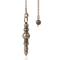 Vintage Bronze Metall Pendel mit 4-stufigem Turmkegel und hohl gearbeitetem Blumenball - Stil 35