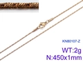Minimalist 1mm rose gold stainless steel snake chain necklace with lobster clasp and 450mm length - 450mm x 1mm / Rose Gold(KN80107-Z)