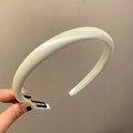 French vintage cream satin padded headband with handmade label and non-slip lining - Champagne