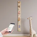 Animal cartoon kids height growth chart with canvas hanging bar, 10-195cm scale - Style 7 (Forest Animals)