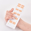 Self-adhesive French nail stickers with peach and white daisies and gold heart patterns UNE027 - Peach White Daisy Gold Heart French Style (UNE-27)