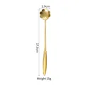 Golden stainless steel cherry blossom spoon with detailed petal head and long leaf handle - 17CM Cosmos Spoon (Gold)