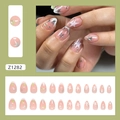 Mandel-Kunstnägel mit Sternenmuster, French-Tip-Design und Strass-Akzenten - Sternenklartraum (Z1282)
