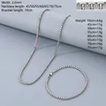 Silbernes Edelstahl-Boxketten-Set mit 2,6mm Halskette und passendem Armband-Set - 2.6mm Stahlfarbe (Facettierter Stil) Armband