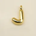 3D balloon style letter J pendant in polished gold finish for personalized jewelry - Letter J