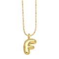 Gold-plated 26 letters pendant necklace featuring a glossy balloon style letter F charm - Letter F