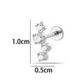 Piercing oorknopje van roestvrij staal met zirkonia steentjes, afmeting 1,0x0,5 cm - Gradiënt Ronde Zirconia Curve Stijl (2630-3#) / Zilver