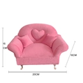 Pink velvet heart-shaped mini sofa jewelry box with dimensions 15x20x10 CM - Rose Pink Single Sofa