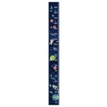 Space-themed children's height growth chart in dark blue canvas with 10-190cm scale - Space Galaxy