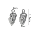 Silver leaf pendant charms in stainless steel with 14.5mm by 7mm size measurements - Willow Leaf 538 / Silver