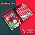 Christmas stationery gift set featuring 8-color crayons in a festive cartoon bear box - Christmas Crayons - Red Box (8 Colors)