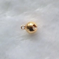 Campana redonda de metal dorado con anillo para joyas DIY y collares de mascotas - Hierro / 8mm