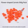 Orange flower-shaped polymer clay slices for DIY slime and nail art, 500g bulk pack - 1cm Flower Carrot / 500g/Pack