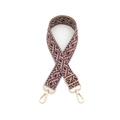 Détail de la bandoulière tissée réglable aux motifs géométriques losanges violets - Quincaillerie Dorée / Violet