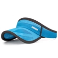 Breathable blue honeycomb mesh sun visor hat with extended brim for outdoor sports - Adjustable / Lake Blue
