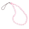 Charmantes rosa Perlen-Handyband mit Acrylherzen und Sternen auf weißem Hintergrund - Rosa