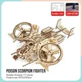 Maquette d'avion Scorpion Fighter en bois 3D avec 171 pièces et détails découpés au laser - Scorpion Gravé