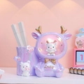 Purple pearlescent resin mermaid pencil holder and light-up space bear ornament - Purple Space Bear Style (2104-59)