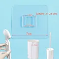Strong adhesive multi-purpose wall hook with 7cm transparent base and white bracket - 7x7cm Rectangular Buckle
