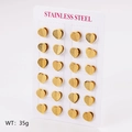 Set di 12 paia di orecchini a lobo a cuore in acciaio inossidabile dorato su espositore - Grande (11*10mm)