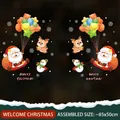Christmas window stickers with cartoon Santa, reindeer, and snowman 85x50cm variant - XL6131 Welcome Christmas