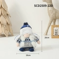 Blue and white knitted Christmas gnome plush doll with a pompom hat and beard - Mini Rudolph (Lei Feng Hat Style)