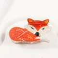 Pince à cheveux renard en acétate orange et blanc avec texture marbrée élégante - Renard