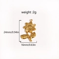 Detailed view of flower-shaped titanium steel pendant with precise size and weight specs - Gold Flower Pendant