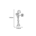 Silver umbrella stud earring with water drop zircon and dimensions 1.45cm by 0.45cm - 8# Silver (Umbrella Style)