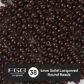 Deep brown 4mm glass beads with smooth opaque lacquer finish for DIY jewelry - EU 38