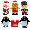 Christmas wind-up toys set featuring Santa, penguin, and gingerbread man figures - Christmas Wind Up 6pcs Set J