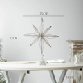 Silver wrought iron Christmas tree topper star with warm LED lights and 25x33cm dimensions - 25CM Silver North Star